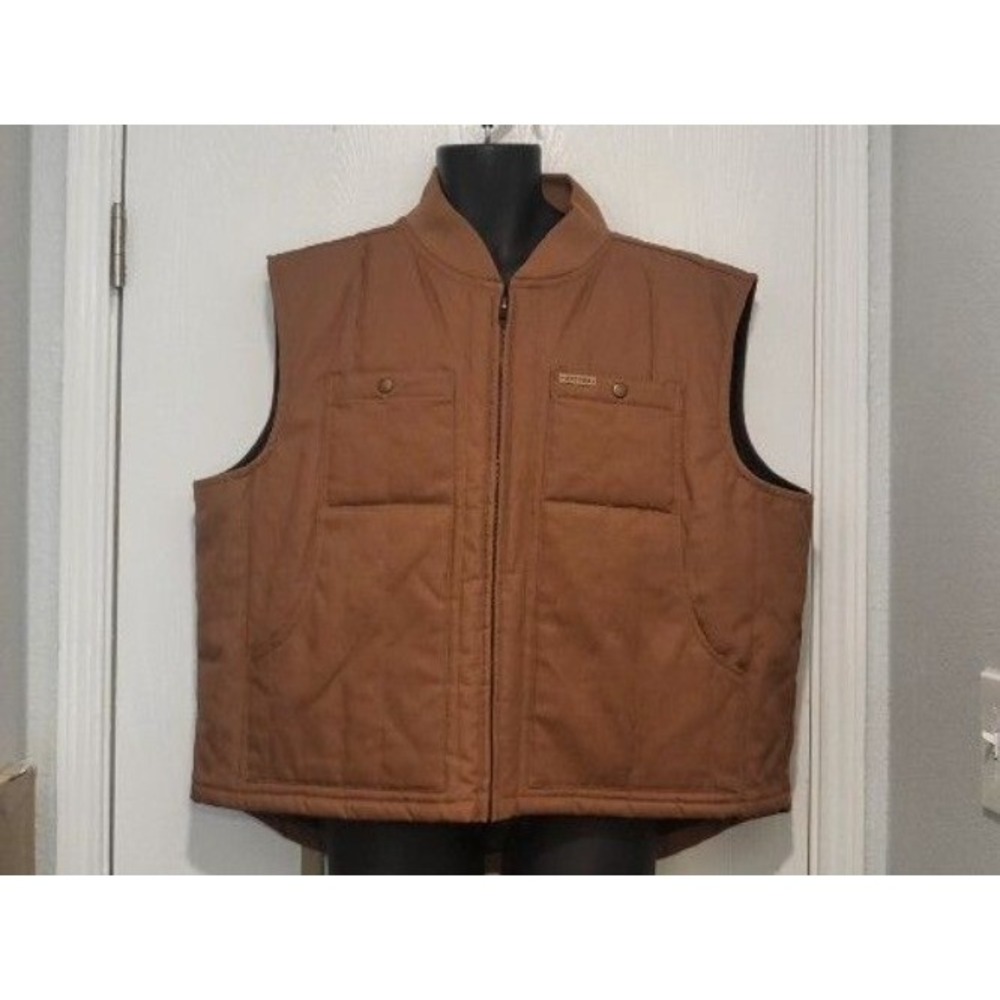 Skoops‎ NYC Mens Size 3XL Brown Duck Sleeveless Vest Outdoor Hunting Workwear